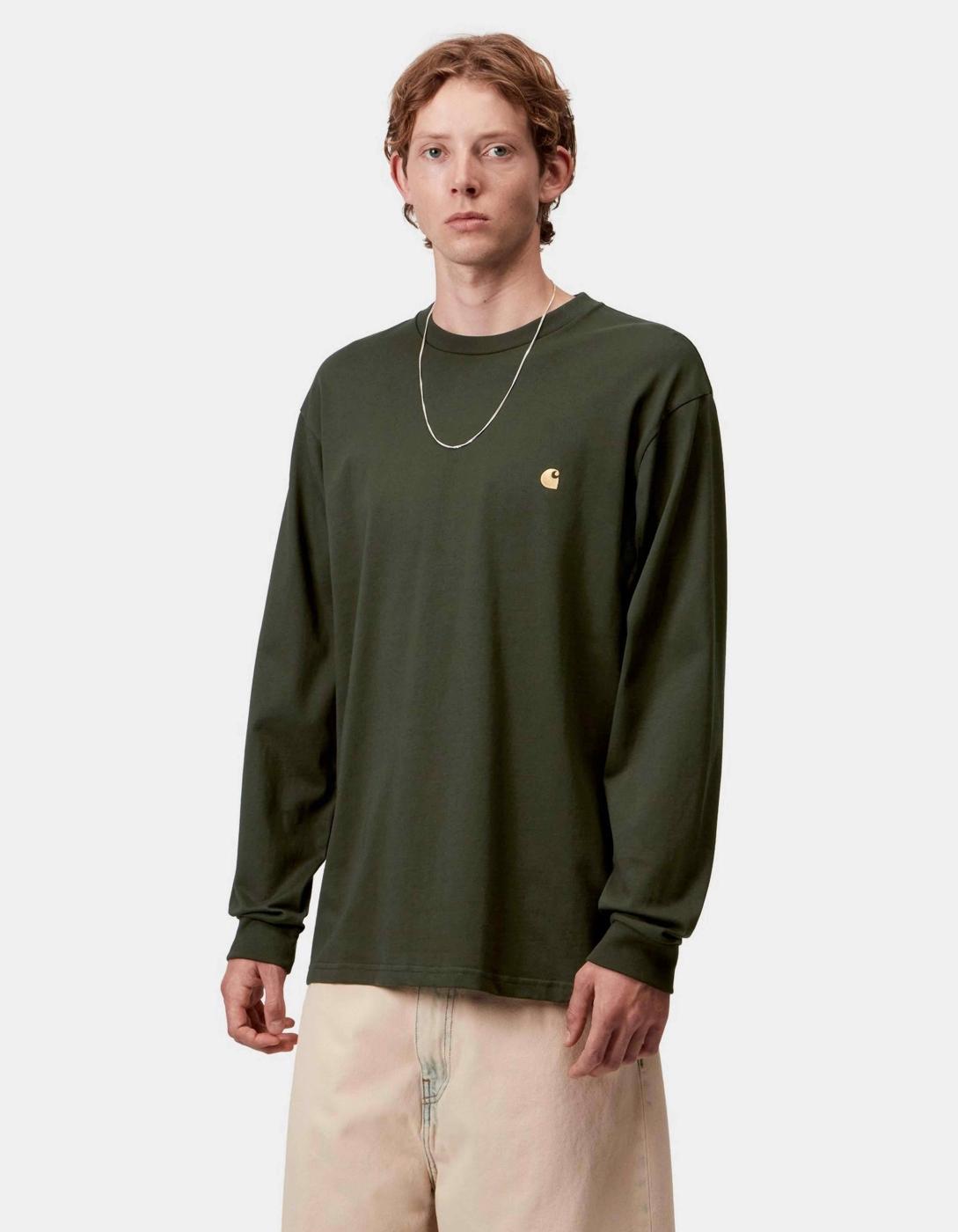 Camiseta Manga Larga CARHARTT WIP CHASE - Olive / Gold