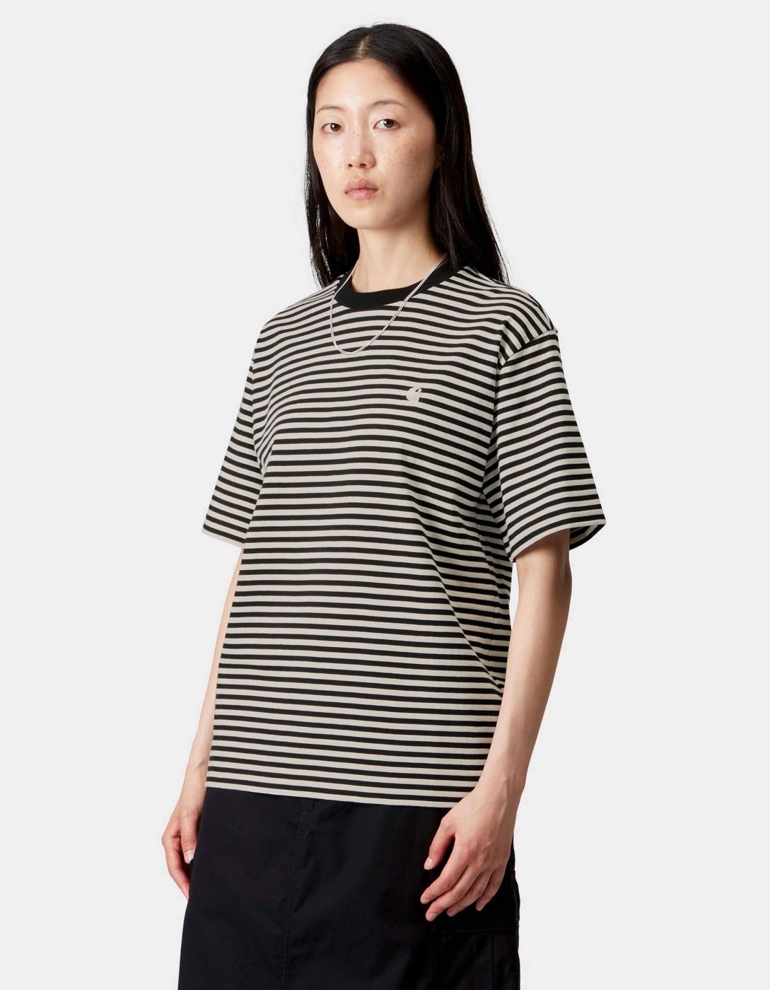 Camiseta W' CARHARTT WIP VERNER - Black / Wax