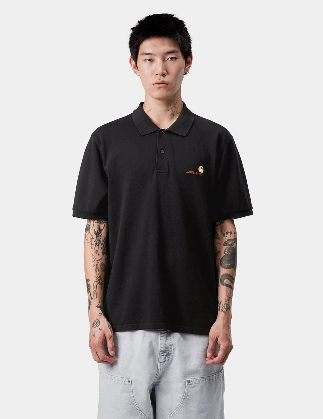 Polo CARHARTT WIP AMERICAN SCRIPT - Black