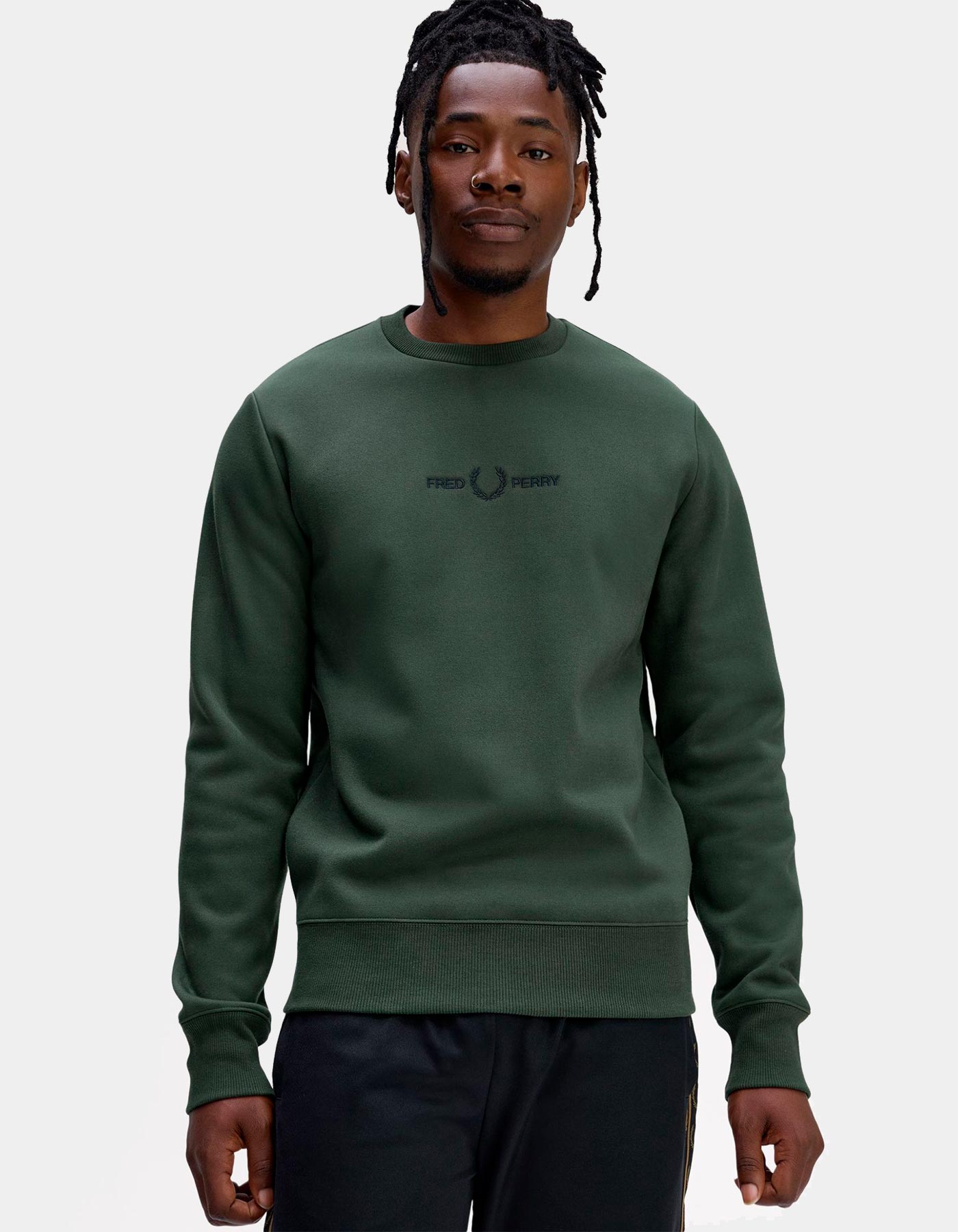 Sudadera Crew FRED PERRY M4727 - Laurel Wreath Green