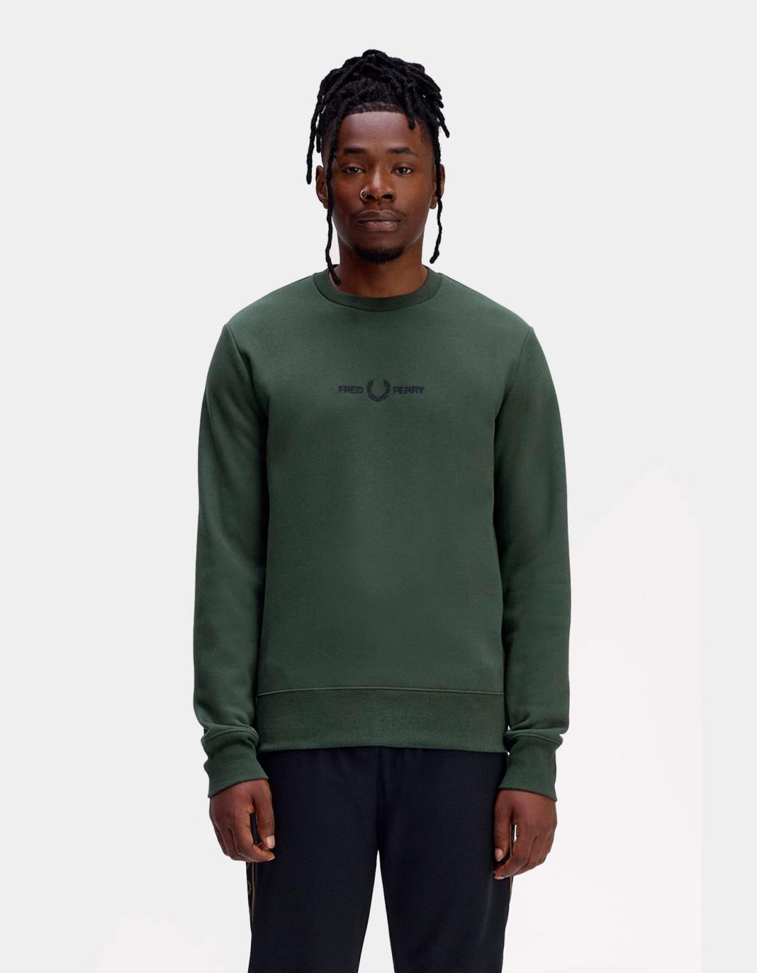 Sudadera Crew FRED PERRY M4727 - Laurel Wreath Green