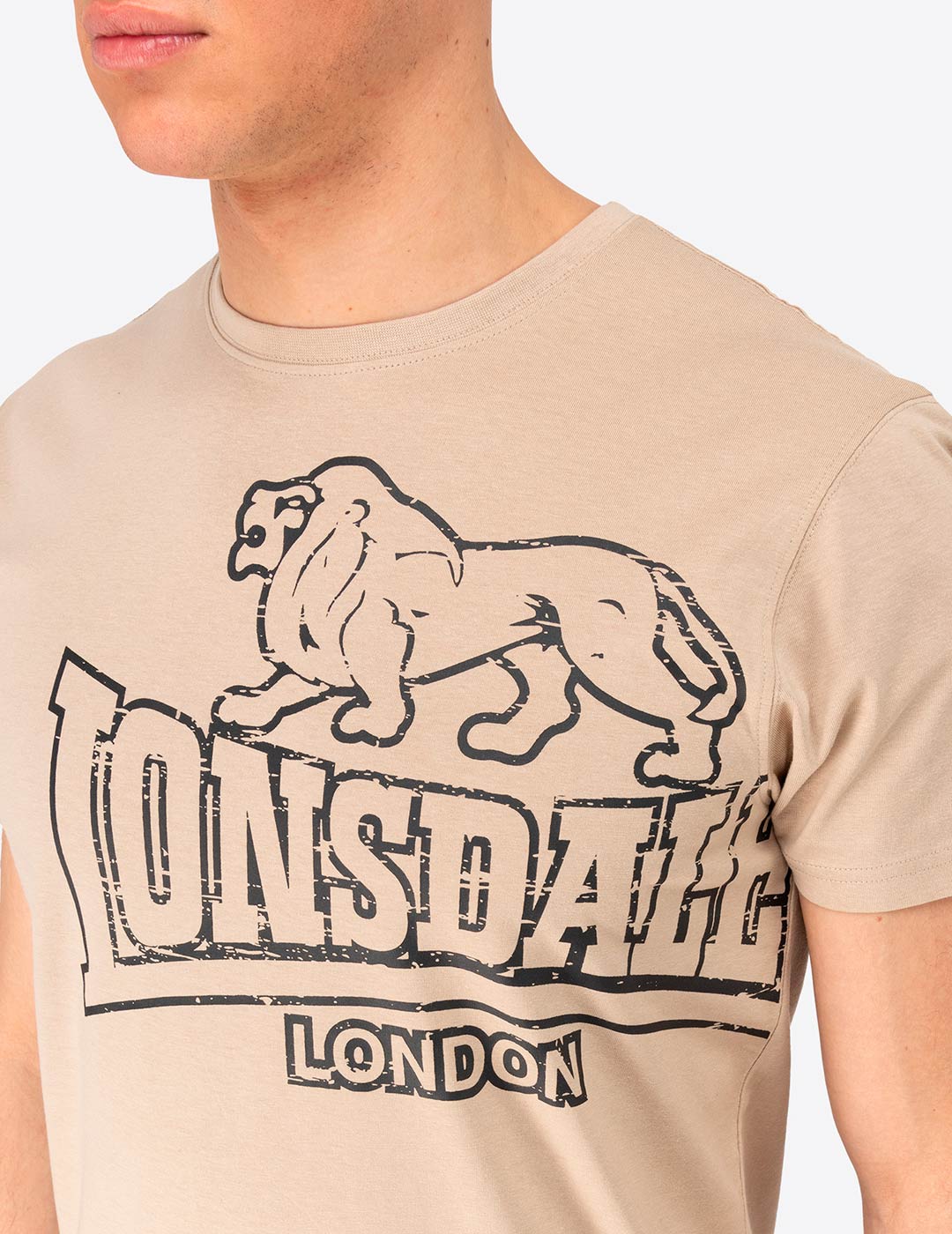 Camiseta LONSDALE LANGSETT - Sand/Black