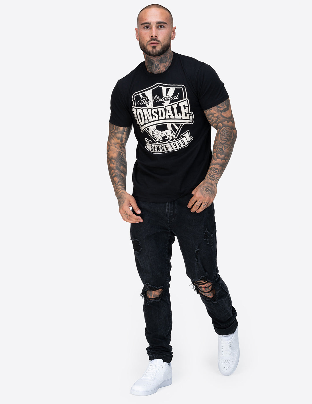 Camiseta LONSDALE STALYBRIDGE - Black/Ecru