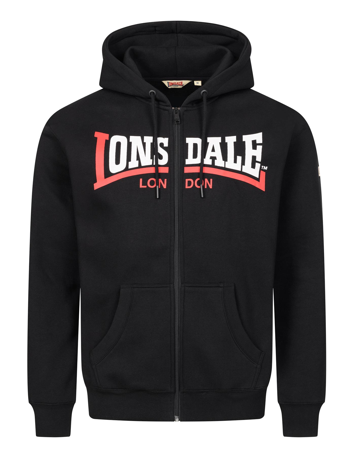 Sudadera Cap. Abierta LONSDALE GARRIGILL - Black/White/Red