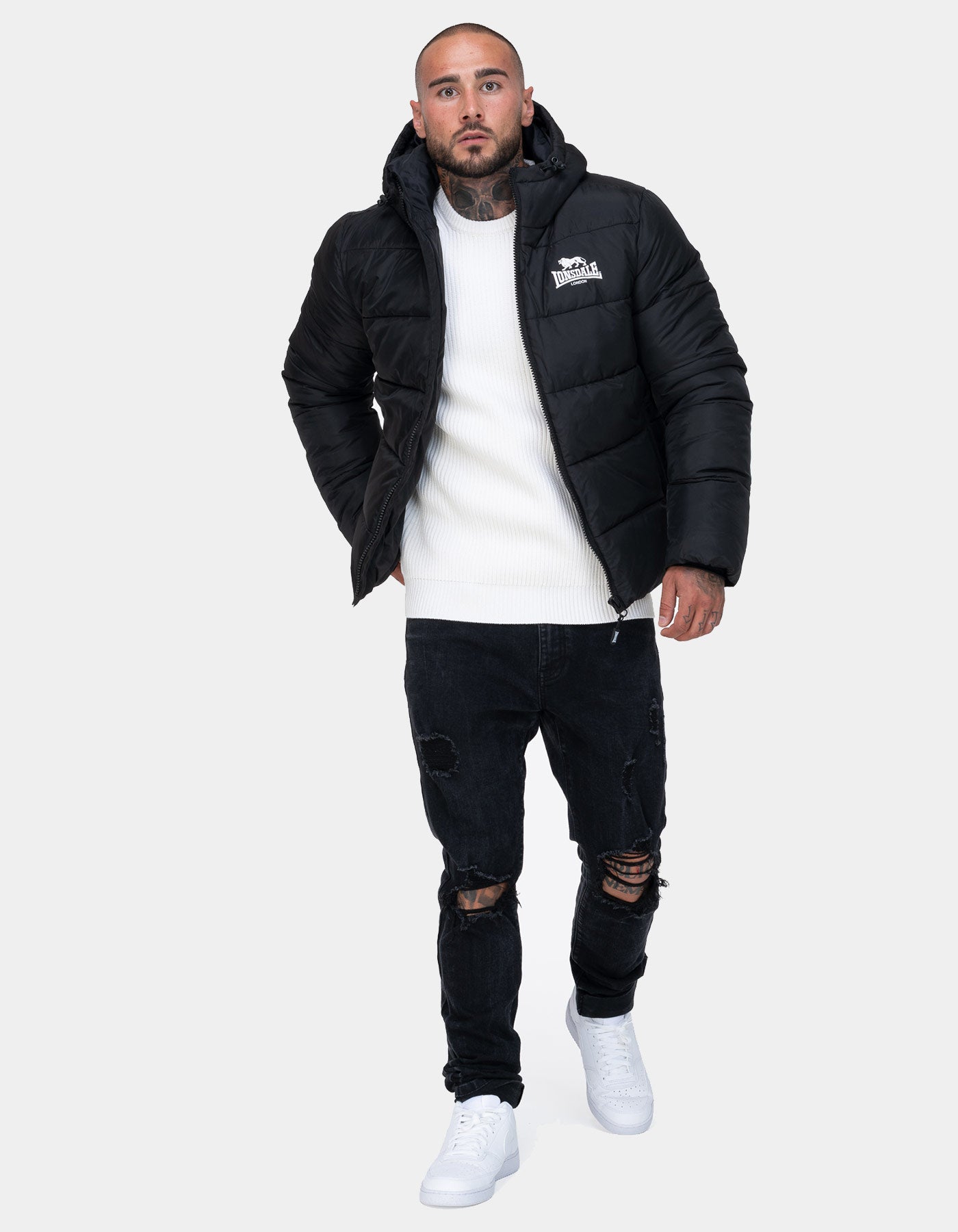 Cazadora LONSDALE TROVER - Black/White