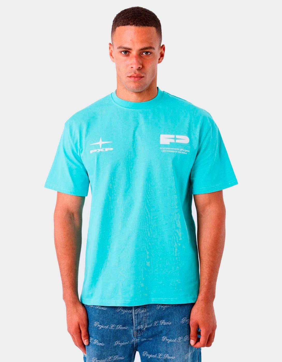 Camiseta PXP 2512022 - Turquesa/Blanco
