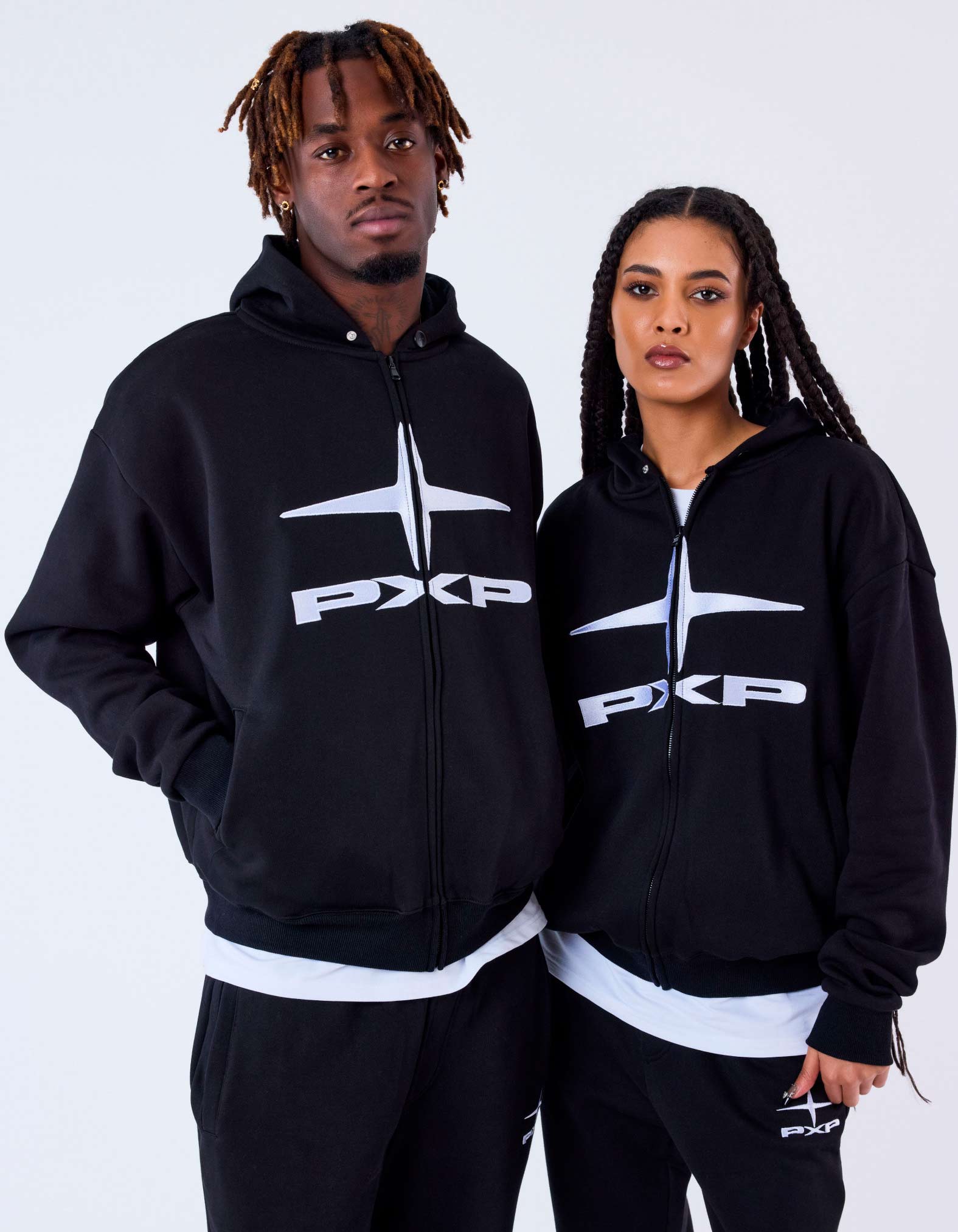 Sudadera Capucha Abierta PXP 2534000 - Negro