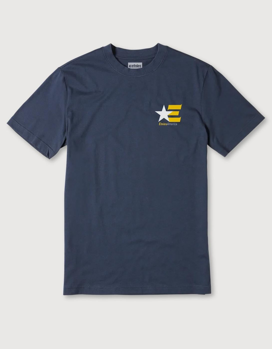 Camiseta ETNIES AMERICA - Navy/White/Yellow
