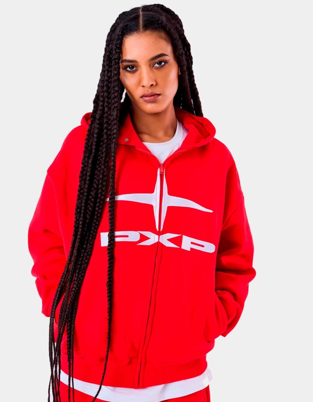 Sudadera Capucha Abierta PXP 2534000 - Rojo