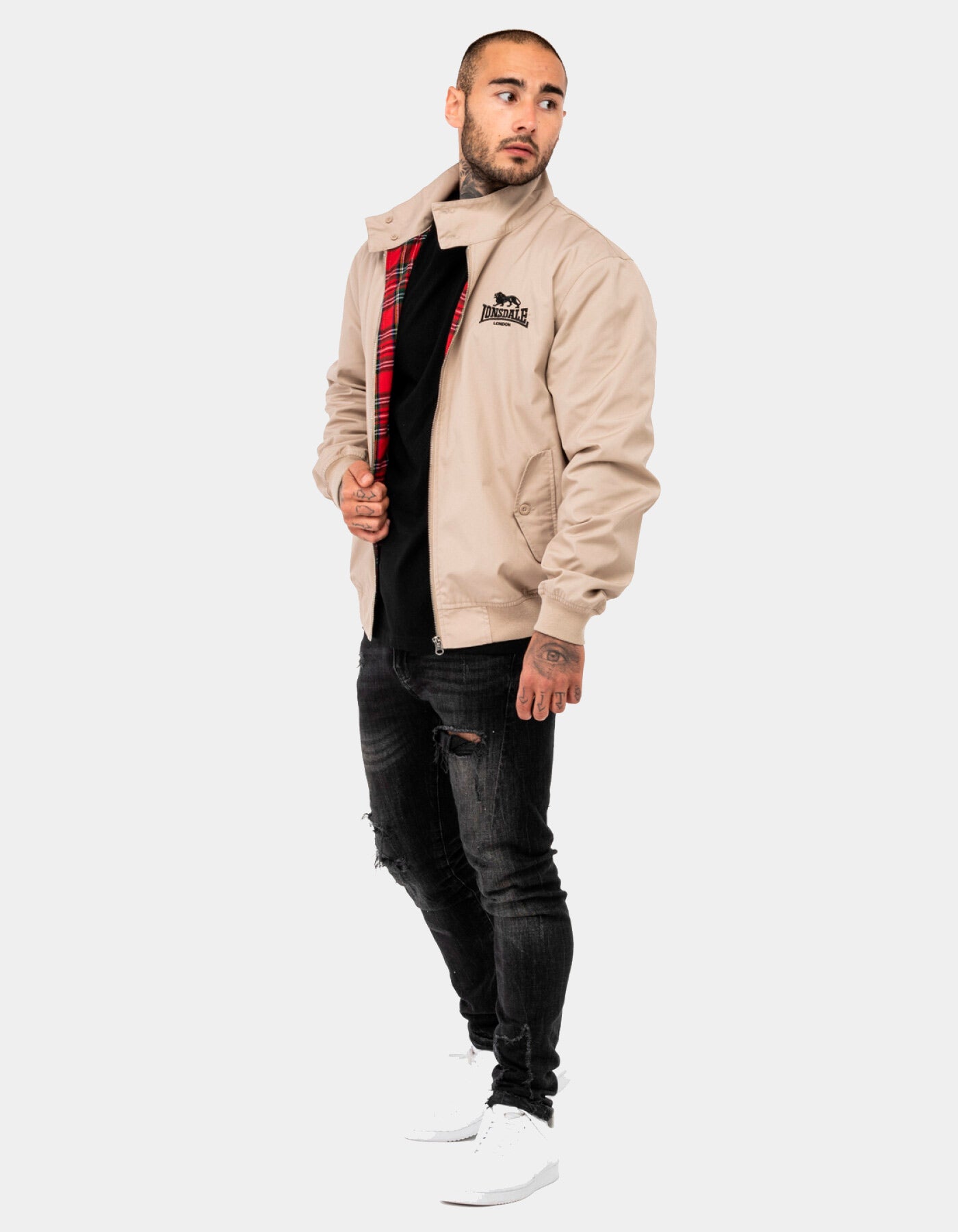 Cazadora LONSDALE HARRINGTON CLASSIC - Sand/Black Tartan