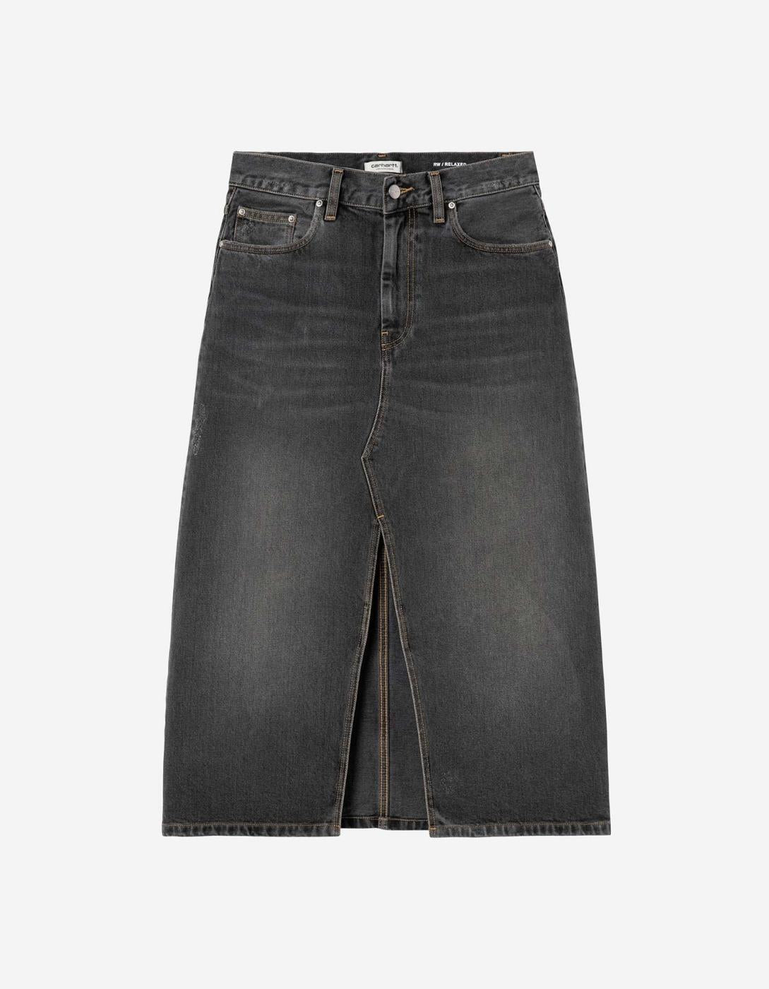 Falda W' Carhartt Wip BRANDON - Black Grind Wash