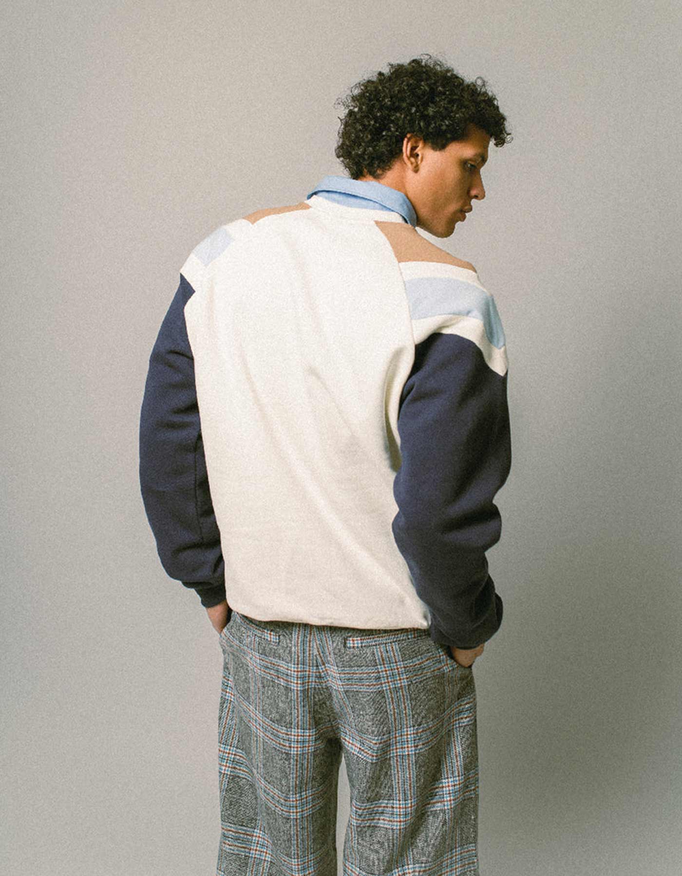 Sudadera KAOTIKO Crew ROCCO - Ivory/Navy