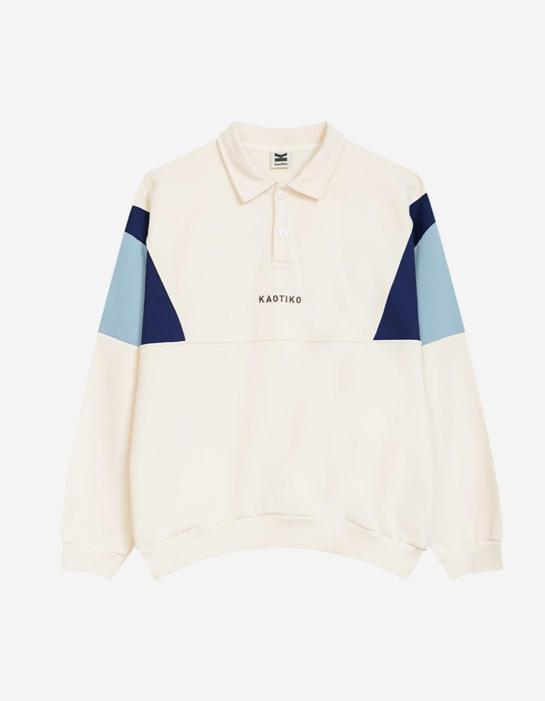 Sudadera KAOTIKO Crew HARRY - Ivory/Navy/Sky