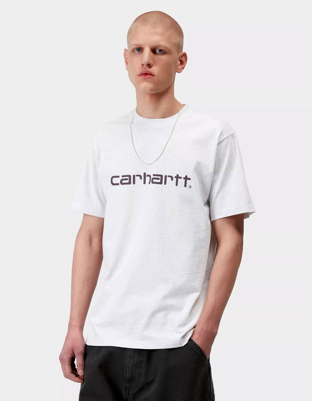 Camiseta CARHARTT WIP SCRIPT - Ash Heather / Cozy Purple