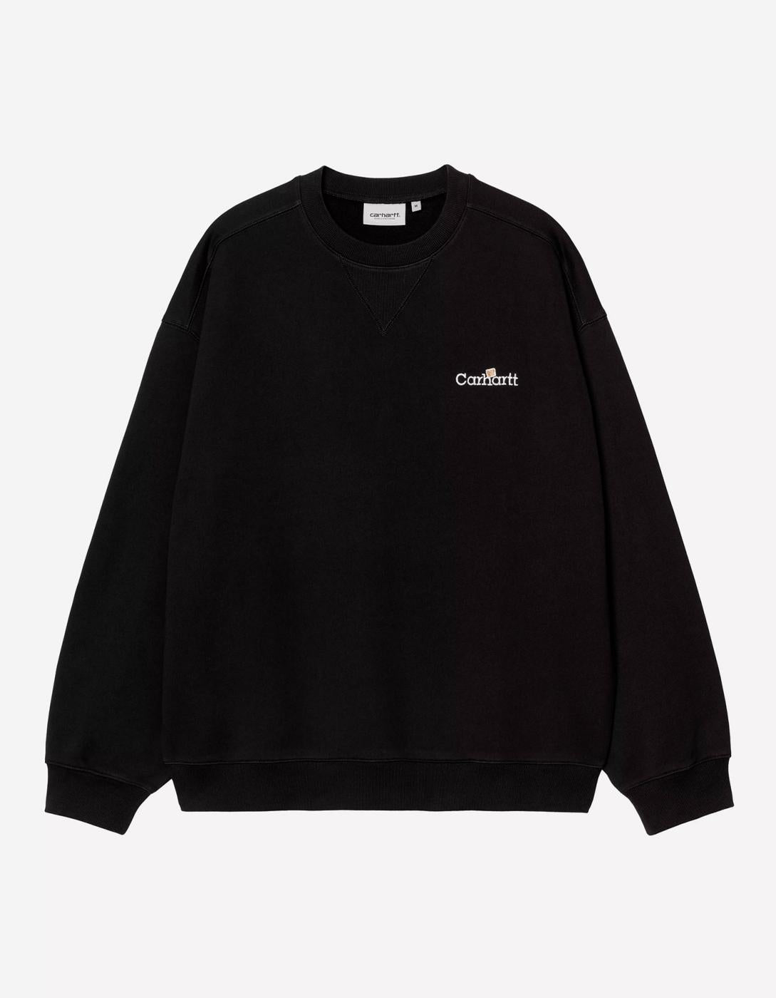 Sudadera Crew CARHARTT WIP LABEL SWEAT- Black