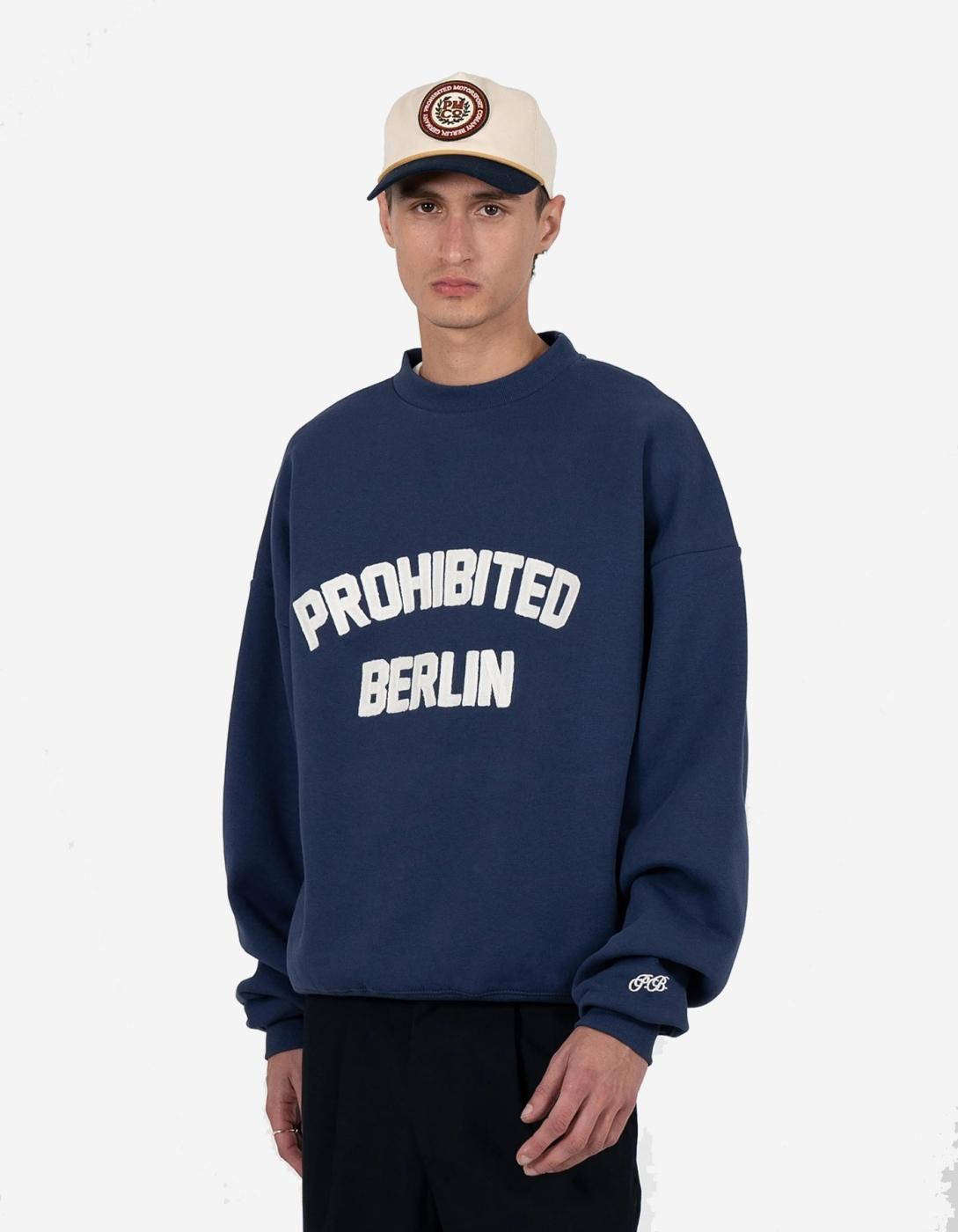 Sudadera Crew PROHIBITED BERLIN  - Blue