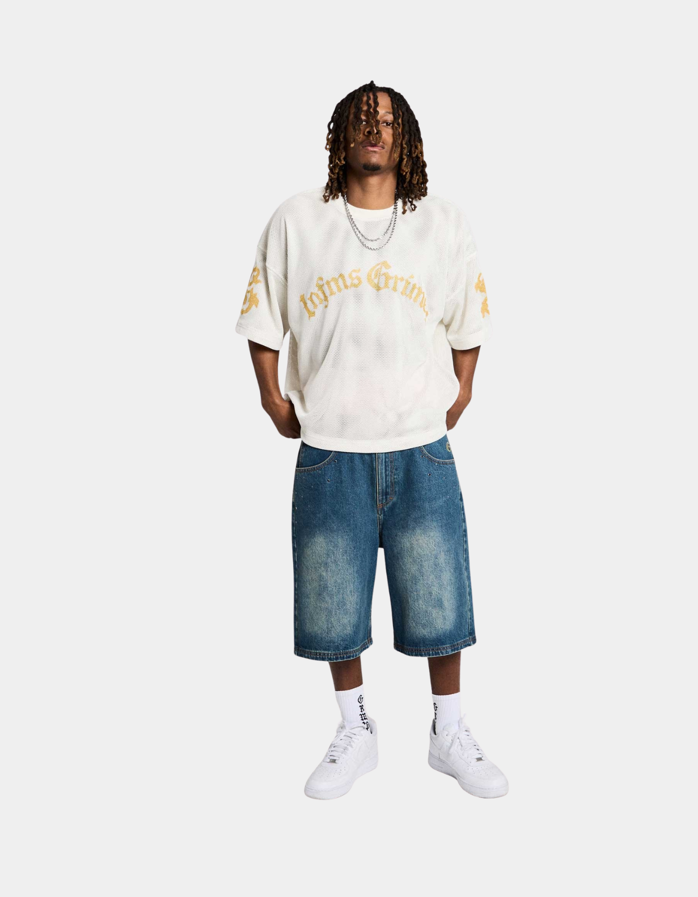 Bermuda GRIMEY CHIEF WATCHER BAGGY - Washed Sage Blue