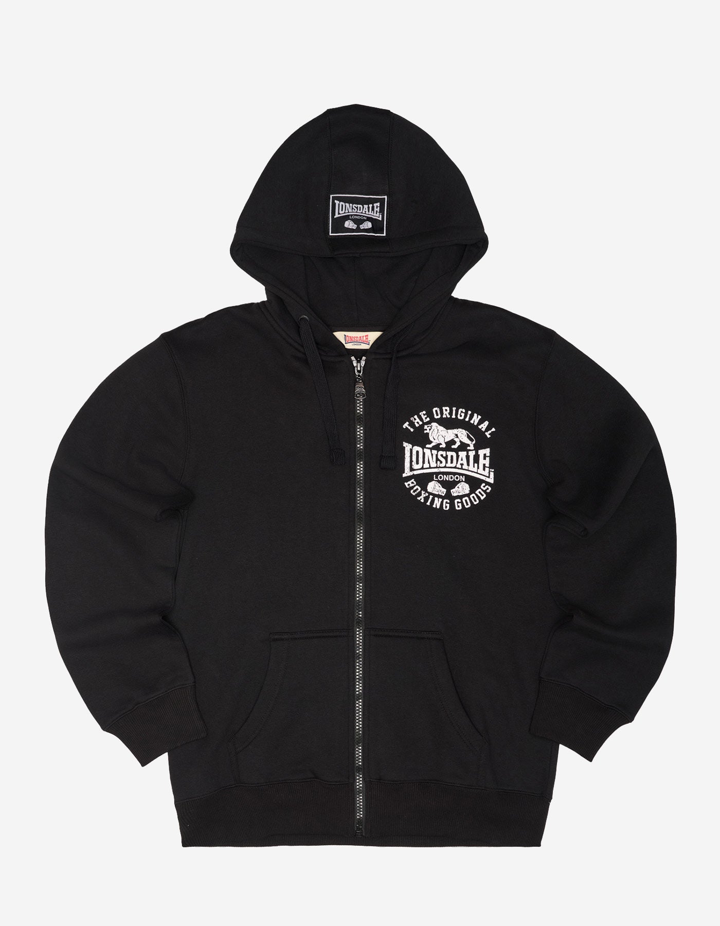 Sudadera Capucha Abierta LONSDALE SEGHILL - Black/White