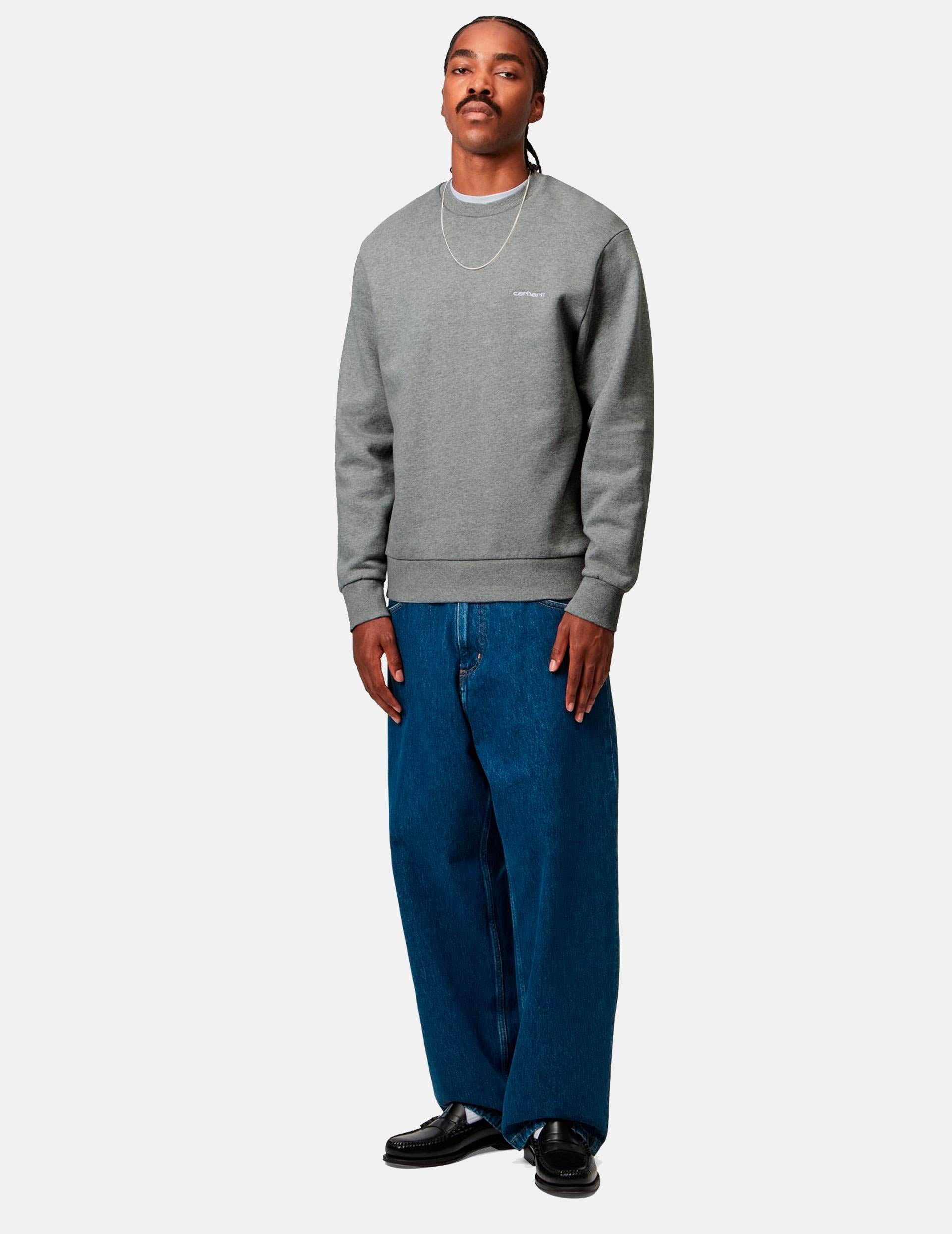 Sud.Crew CARHARTT WIP SCRIPT EMBROIDERY-Grey Heather/ White