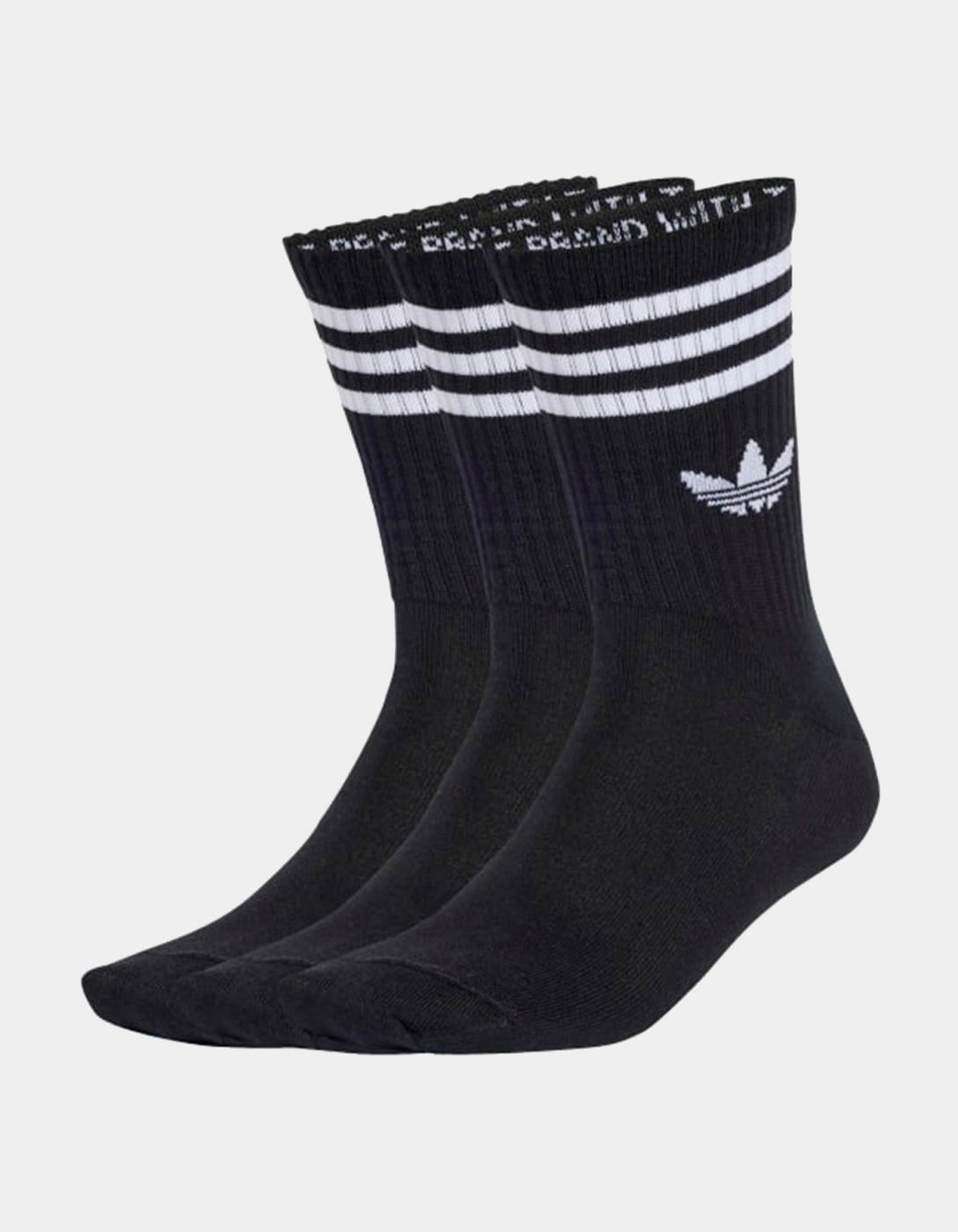 Calcetines ADIDAS 3 STRIPES CREW (Pack 3) - Black/Black