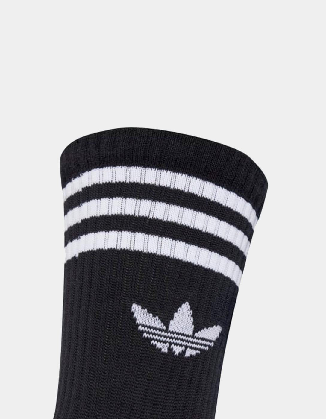 Calcetines ADIDAS 3 STRIPES CREW (Pack 3) - Black/Black