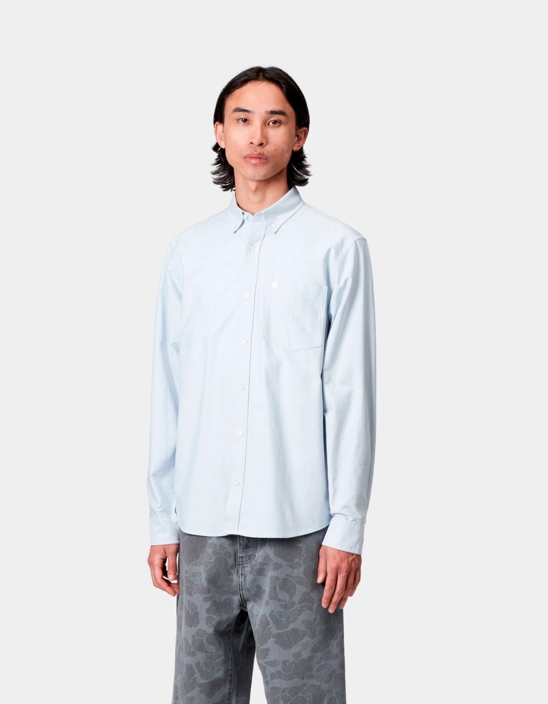 Camisa CARHARTT WIP C-LOGO - Blue Fog / White