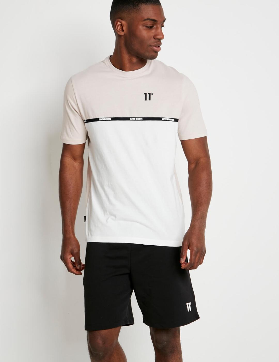Camiseta 11 DEGREES CUT & SEW TAPED - Coconut / Stone