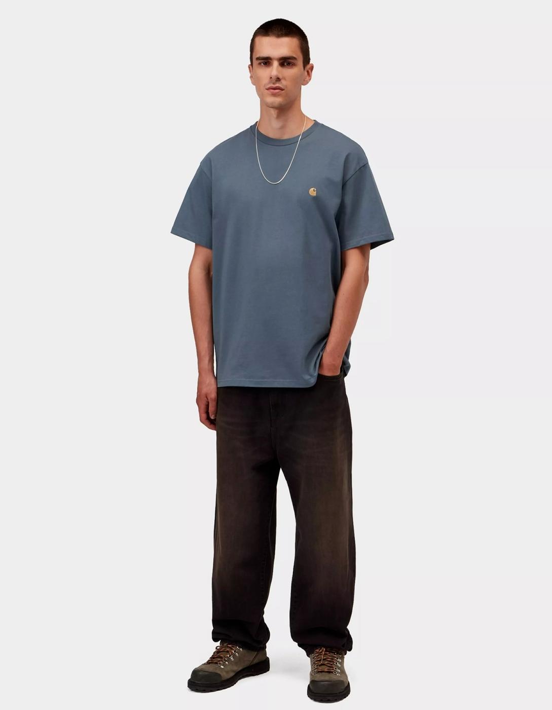 Camiseta CARHARTT WIP CHASE - Icesheet / Gold