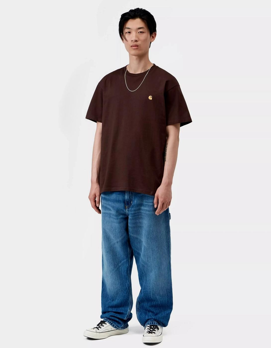 Camiseta CARHARTT WIP CHASE - Palisander / Gold