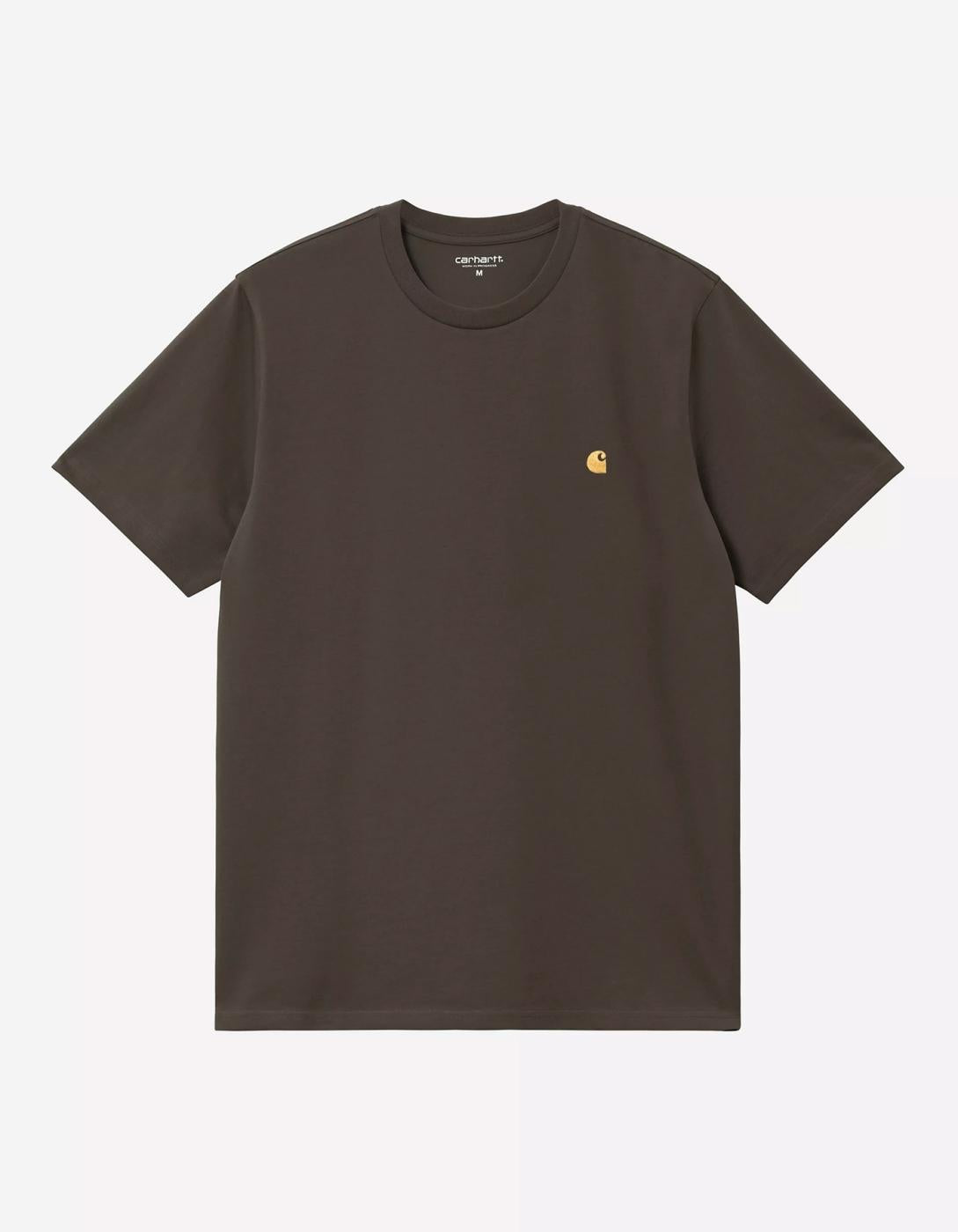 Camiseta CARHARTT WIP CHASE - Shungite / Gold