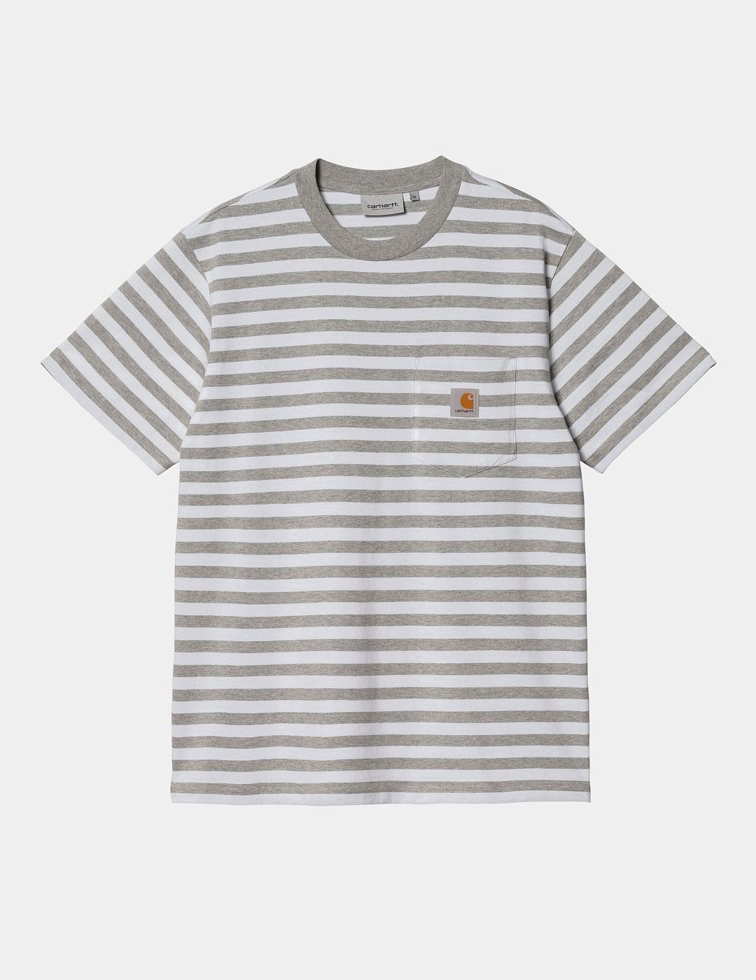 Camiseta CARHARTT WIP  SCOTTY POCKET - Grey Heather / White