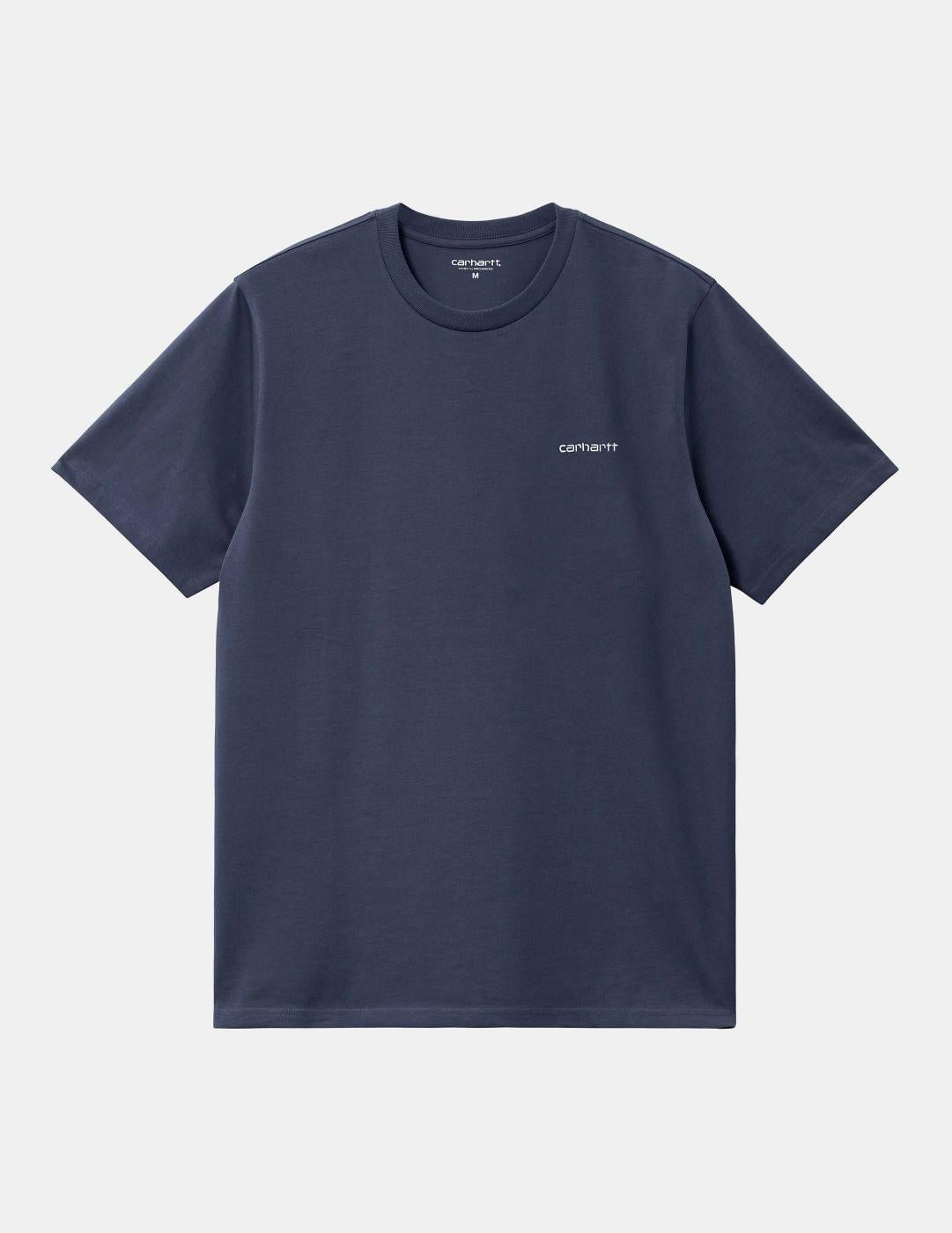 Camiseta CARHARTT WIP SCRIPT EMBROIDERY-Air Force Blue/Whit