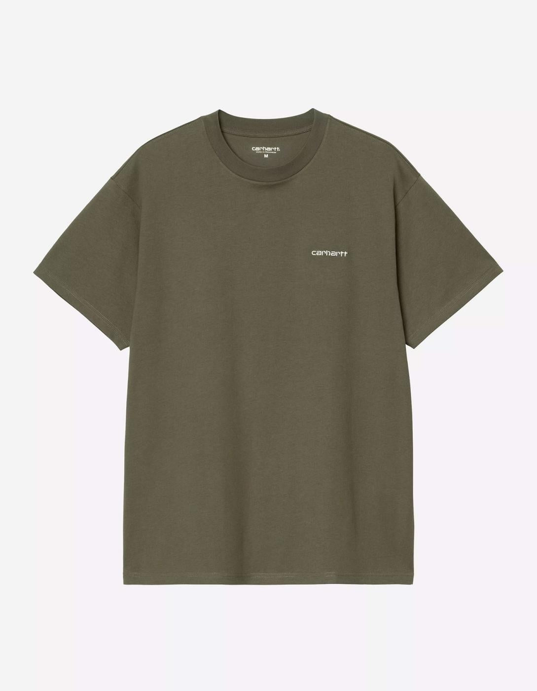 Camiseta CARHARTT WIP SCRIPT EMBROIDERY - Leaf / White