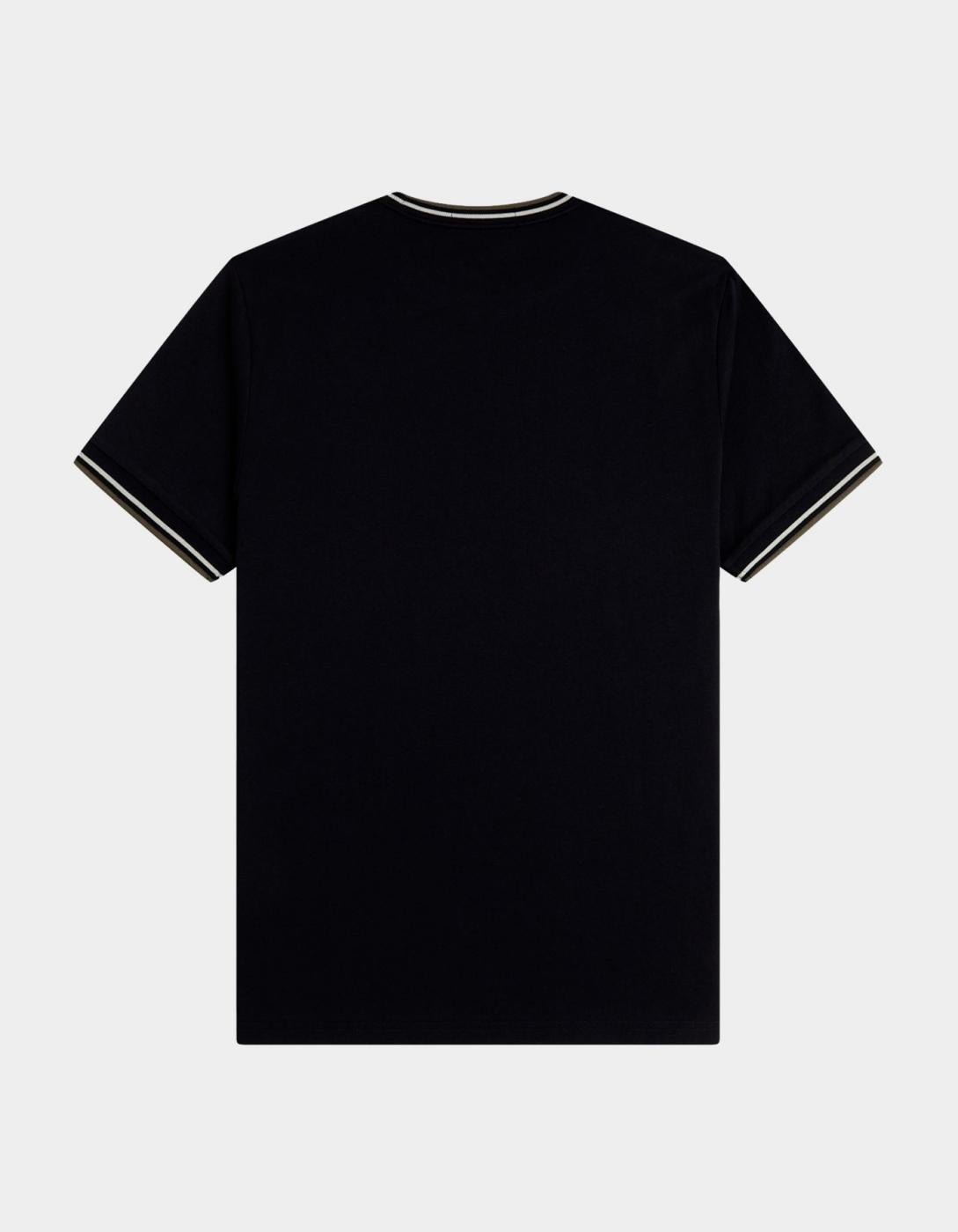 Camiseta FRED PERRY M1588 - Black/Ecru/Laurel Wreath Green