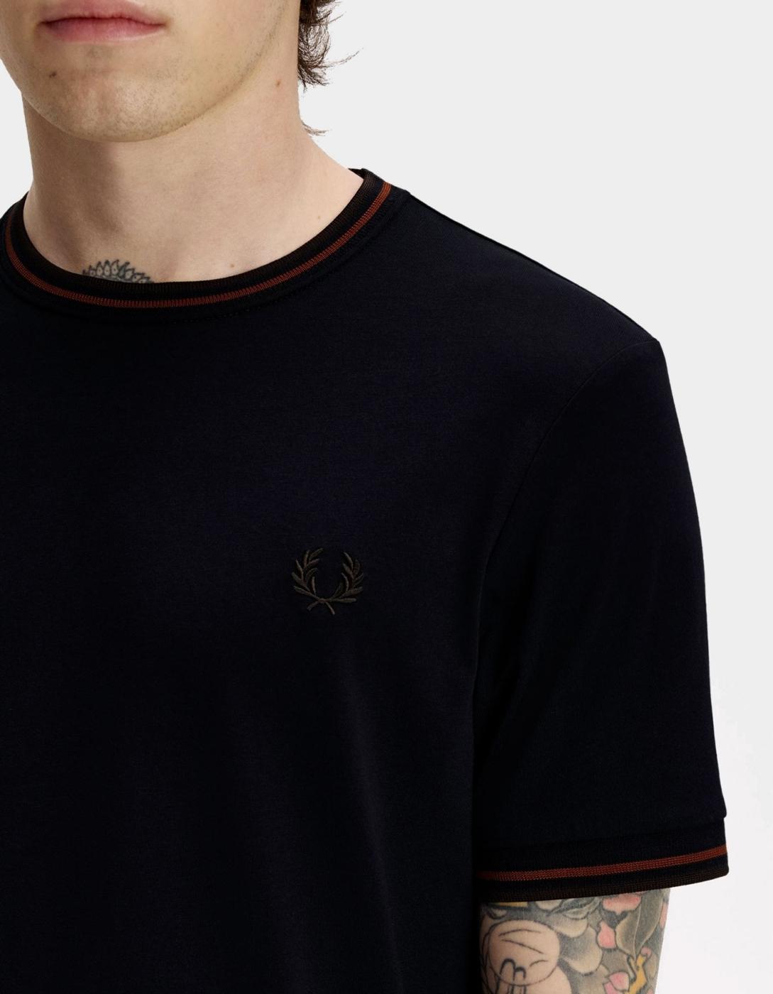 Camiseta FRED PERRY M1588 - Navy/Brandy/Rich Brown