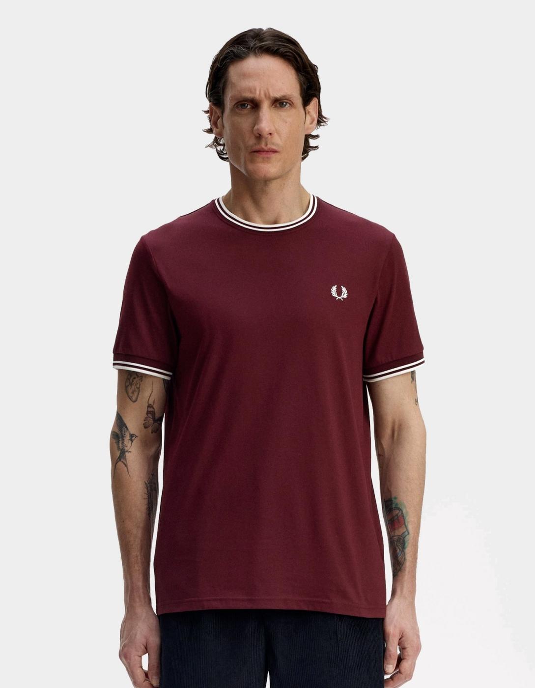 Camiseta FRED PERRY M1588 - Oxblood/Ecru