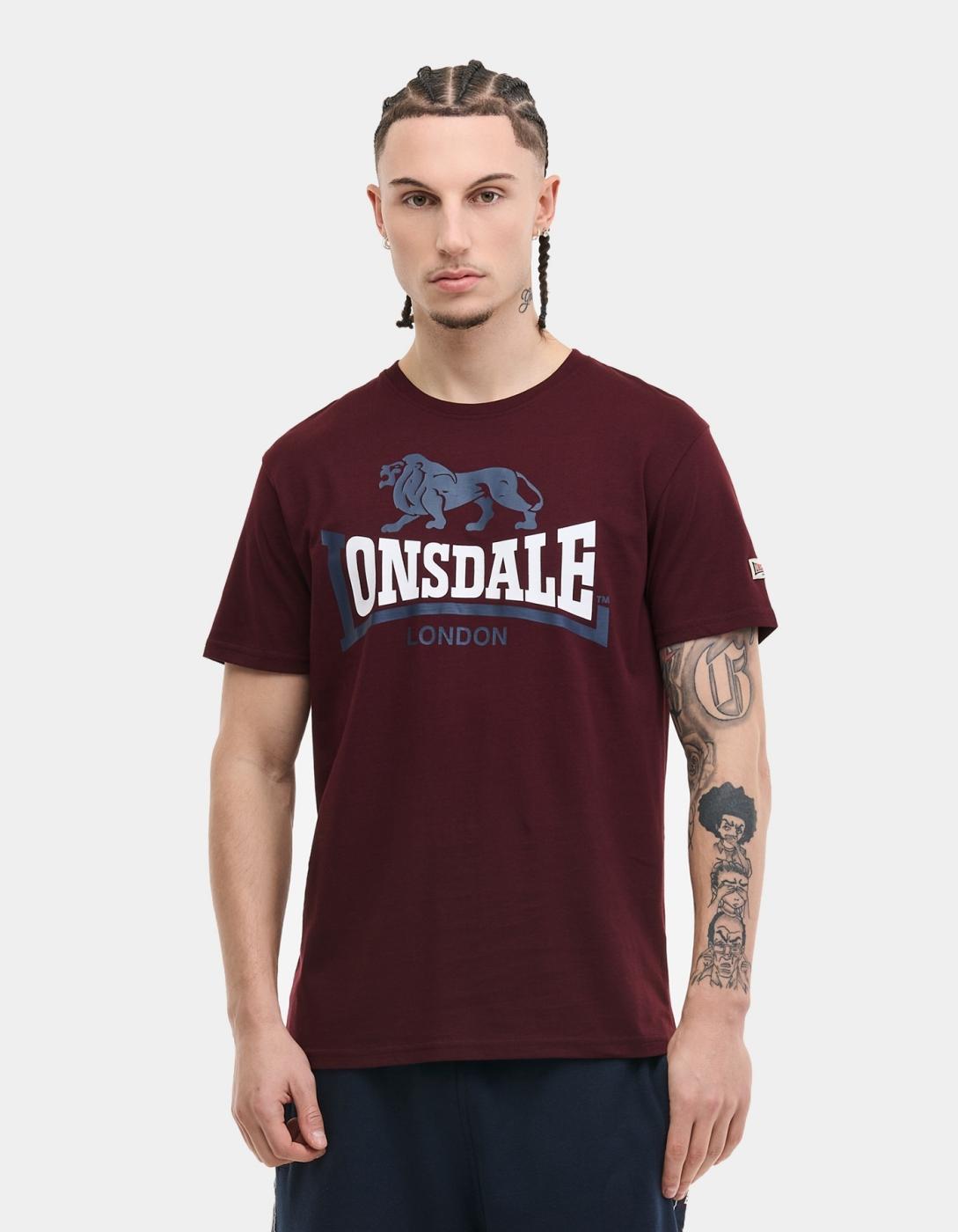 Camiseta LION TWO TONE - Oxblood/Navy/White