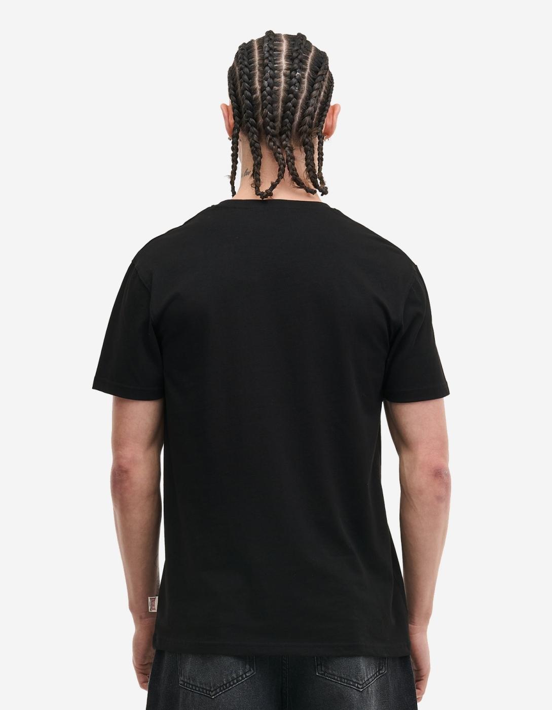 Camiseta LONSDALE AYCLIFFE - Black/Oxblood/Yellow