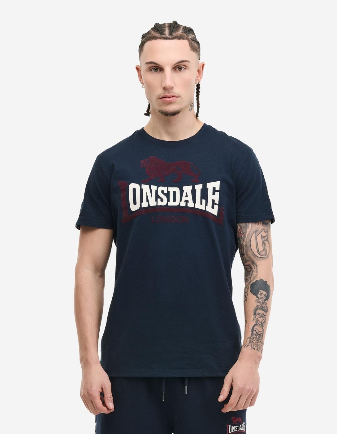 Camiseta LONSDALE ELTON - Dark Navy/Oxblood/Ecru