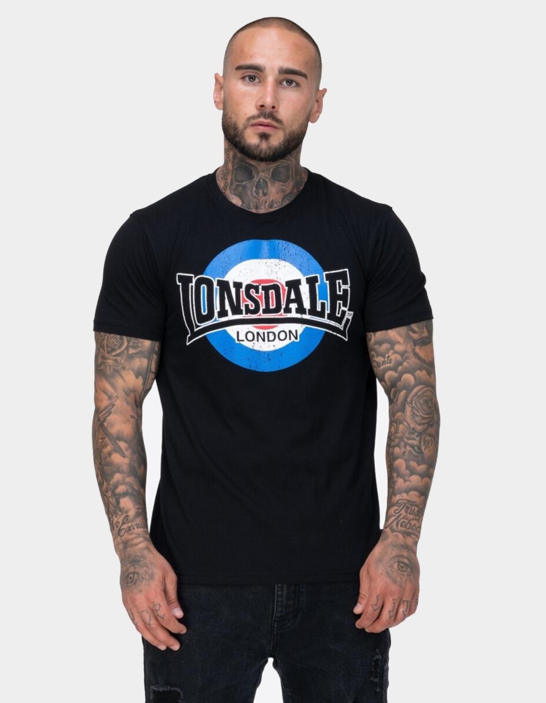 Camiseta LONSDALE HUYTON - Black/White/Blue/Red