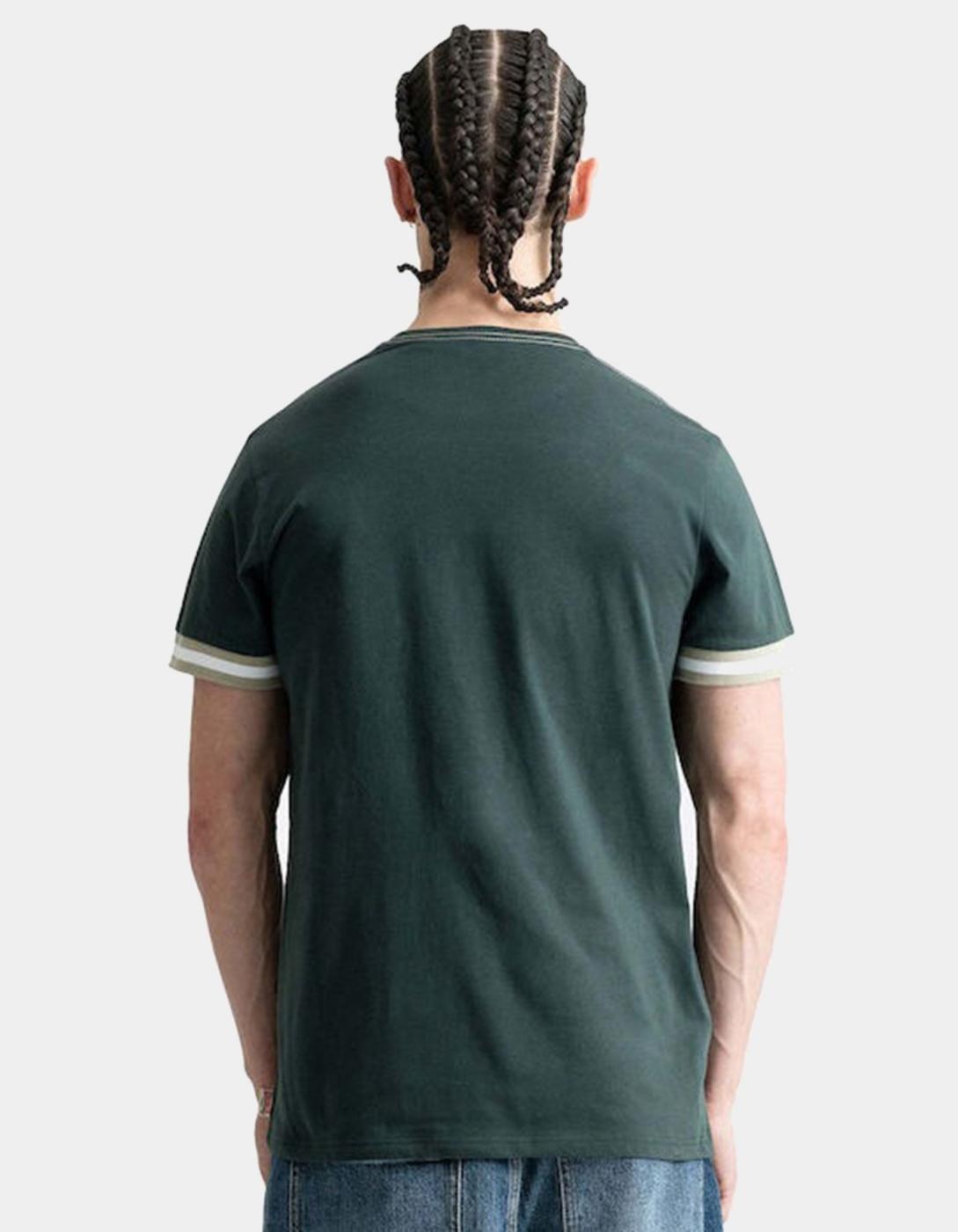 Camiseta LONSDALE KERGORD - Dark Green/White/Light Green
