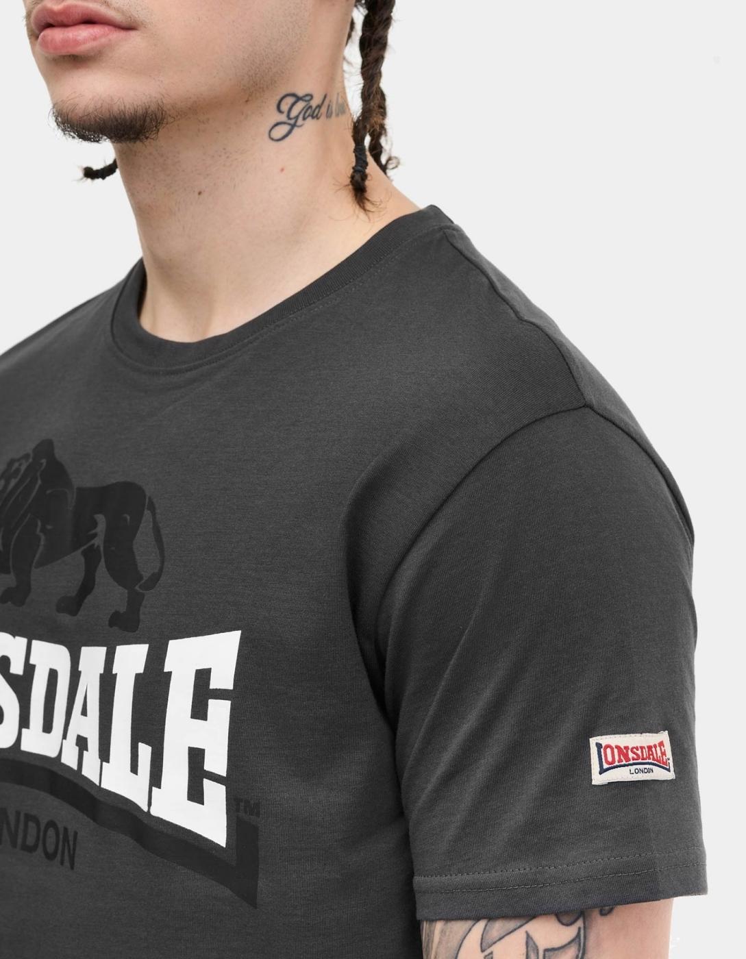 Camiseta LONSDALE LION TWO TONE - Anthracite/Black/White