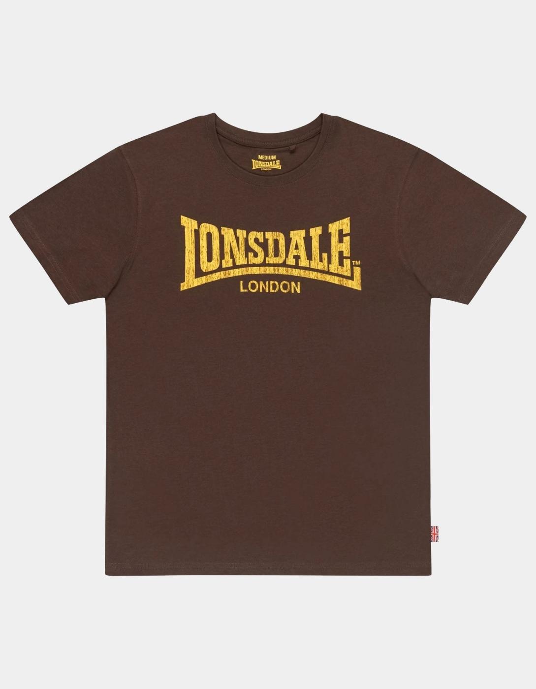 Camiseta LONSDALE LOGO KAI - Brown/Mustard