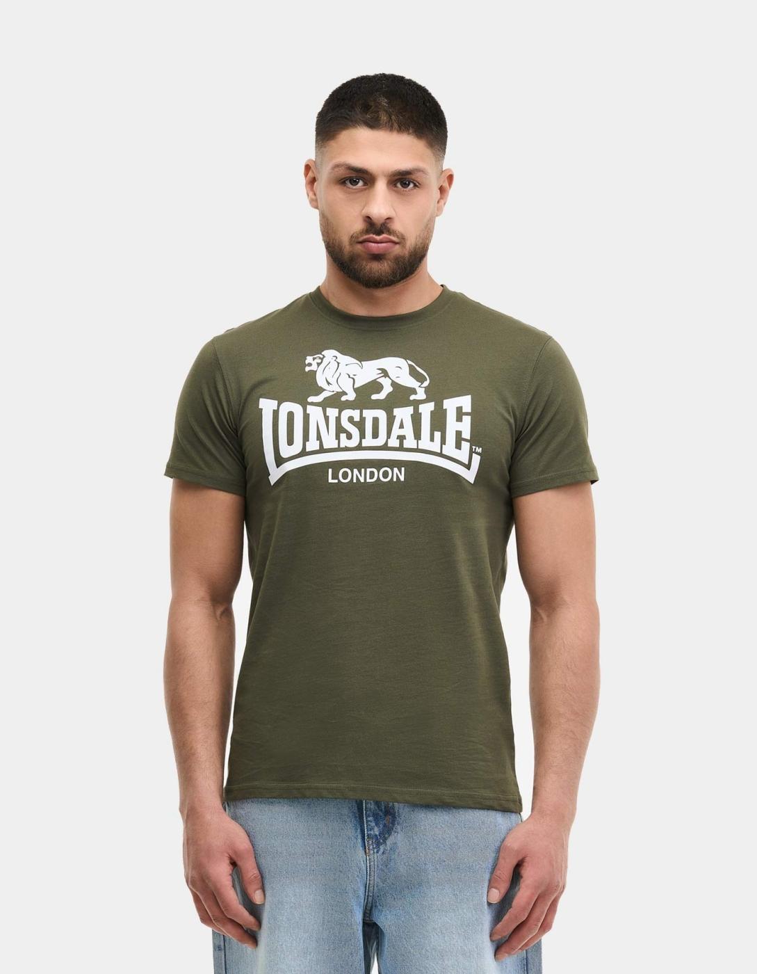 Camiseta LONSDALE LOGO - Olive/White