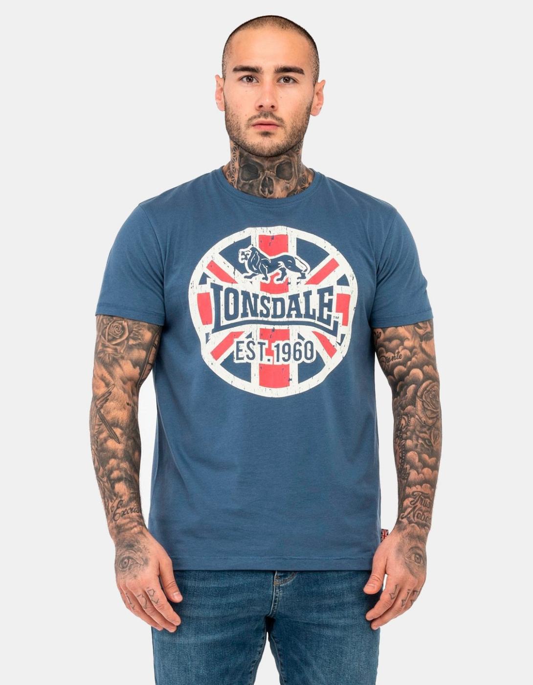 Camiseta LONSDALE LUNKLET - Navy/Ecru/Red