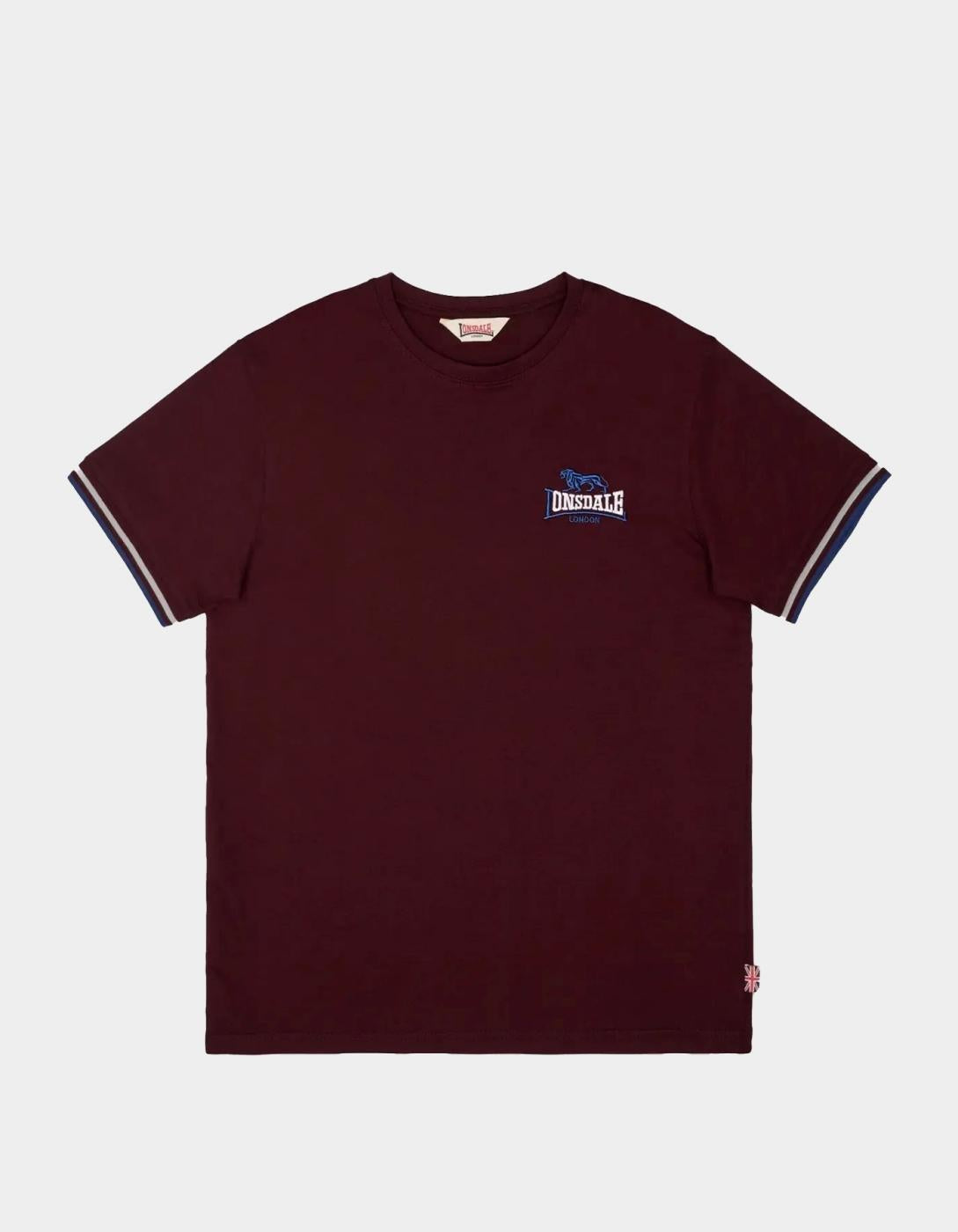 Camiseta LONSDALE SHILDON - Oxblood/Ecru/Navy