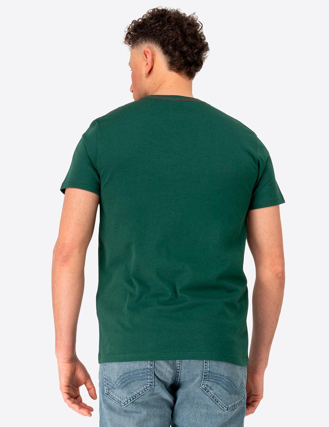 Camiseta LONSDALE TWO TONE - Bottle Green/Red/Ecru