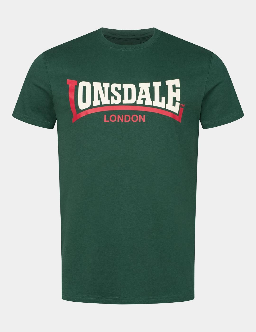 Camiseta LONSDALE TWO TONE - Bottle Green/Red/Ecru