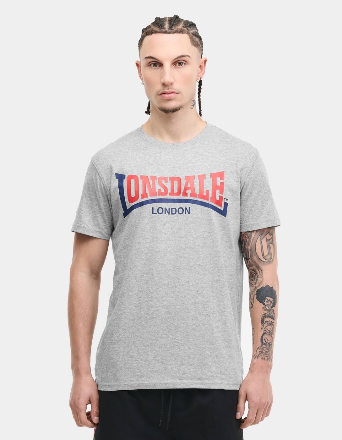 Camiseta LONSDALE TWO TONE - Marl Grey/Navy/Red