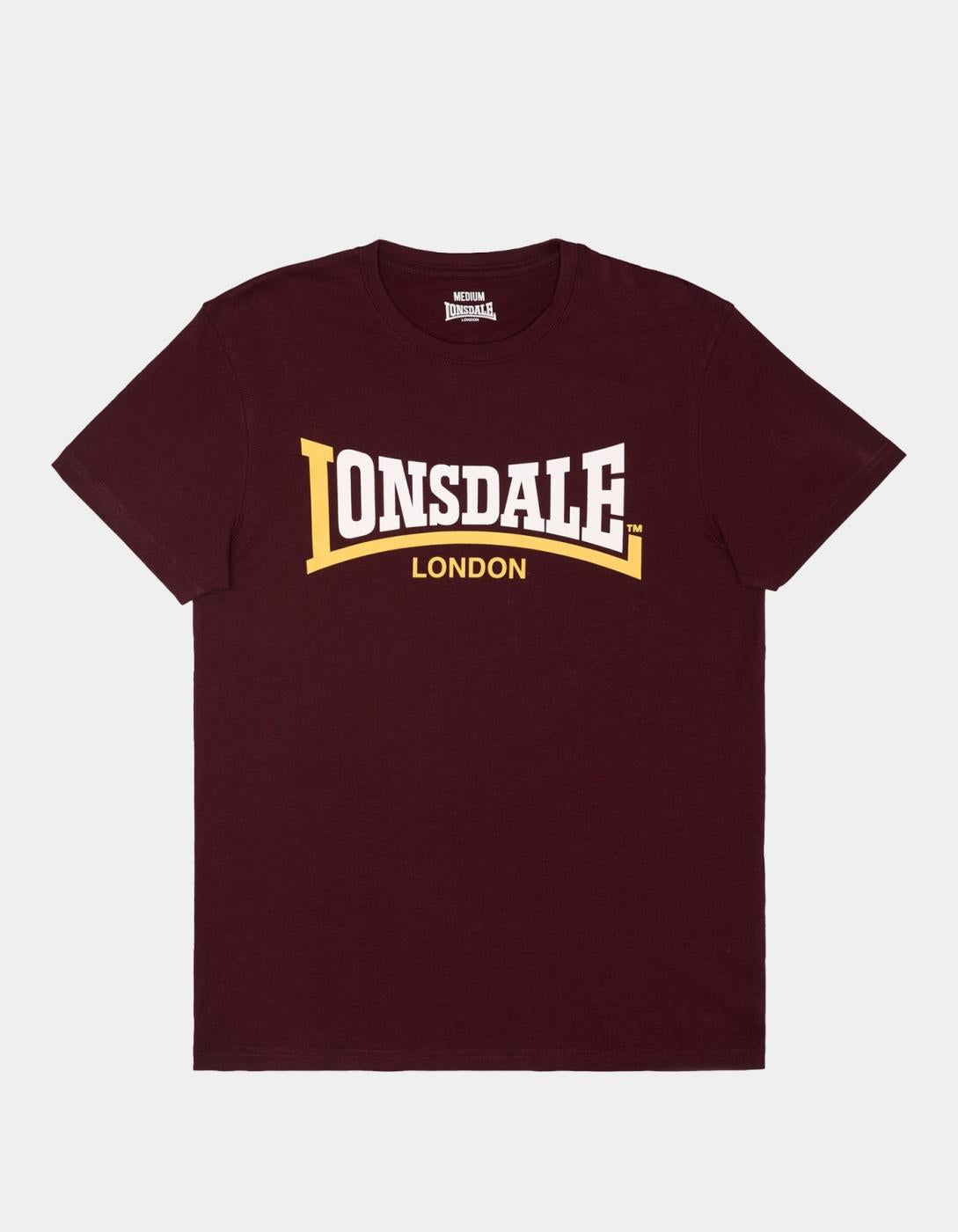 Camiseta LONSDALE TWO TONE - Oxblood/Yellow
